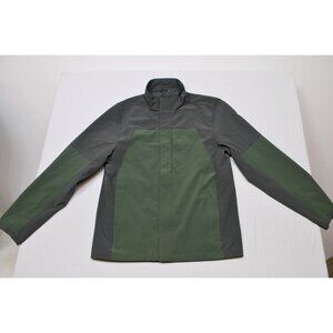 J. Crew Gray and Green Zip Front Water Resistant Performance Jacket
